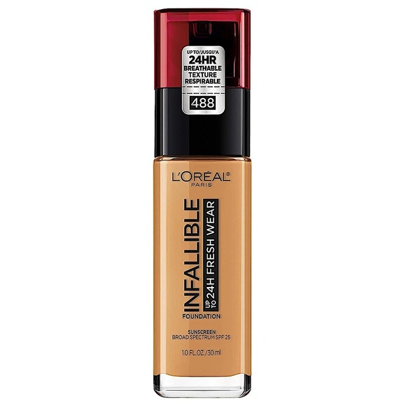 3/$10 L'Oreal 488 Caramel Infallible Fresh Wear Foundation 1oz - Picture 1 of 3